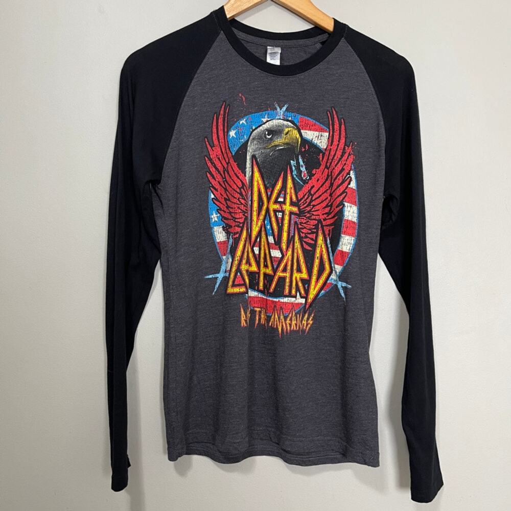 Def Lepard pimatee grey 2014 tour of the americas long sleeve shirt women's S